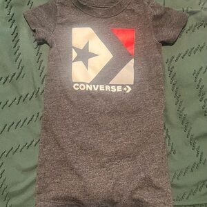 Converse 9mo onesie jumper with button closure. Logo not faded or cracked.